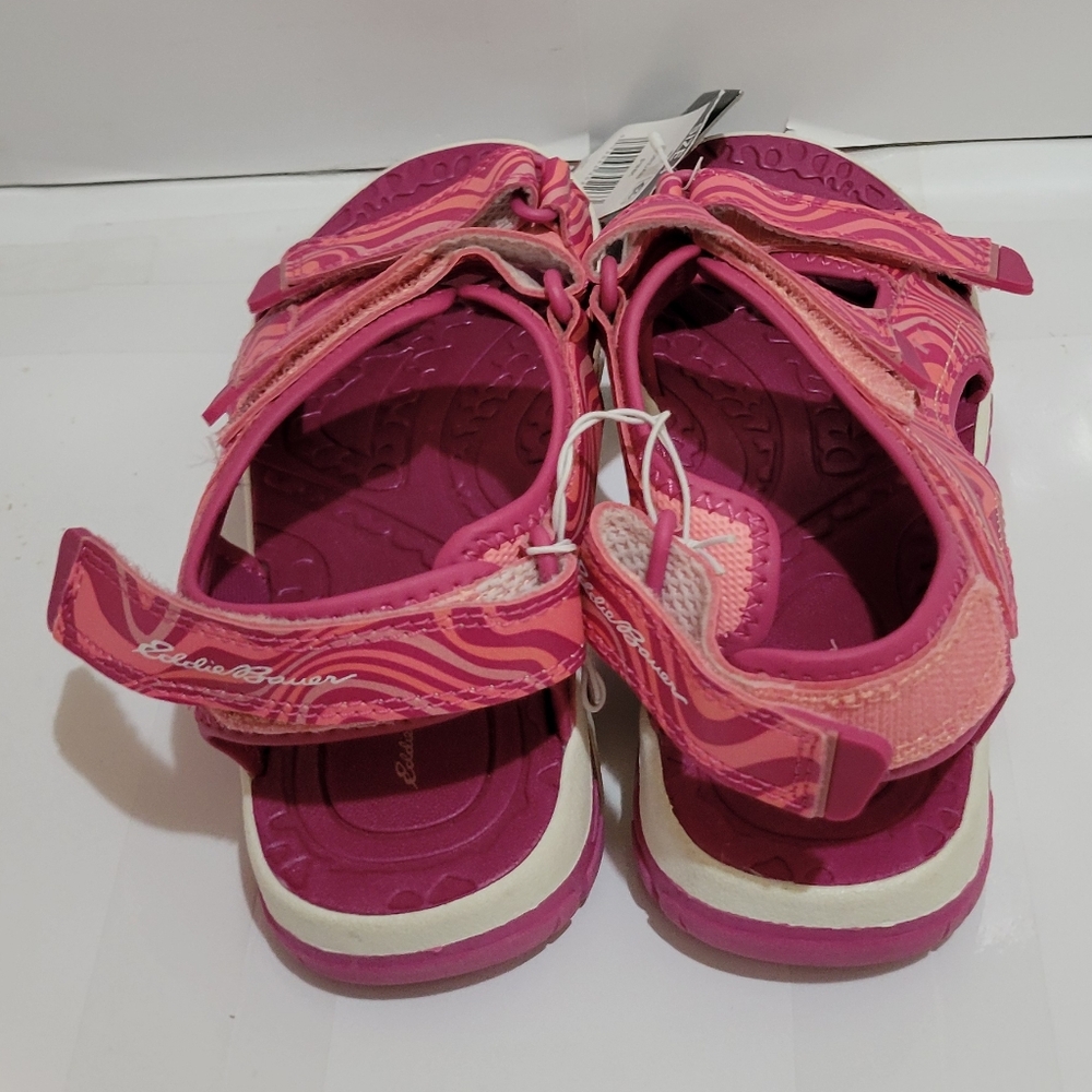 Eddie Bauer Girl's - Adjustable Strap Jordan River Sandal - Pink Waves - Picture 3 of 5